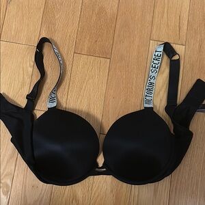 victoria’s secret bombshell very sexy push up bra with sparkle logo straps